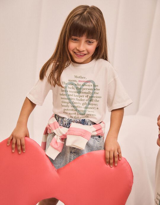 Comprar Online T-shirt 'Dia da Mãe', Menina, Branco