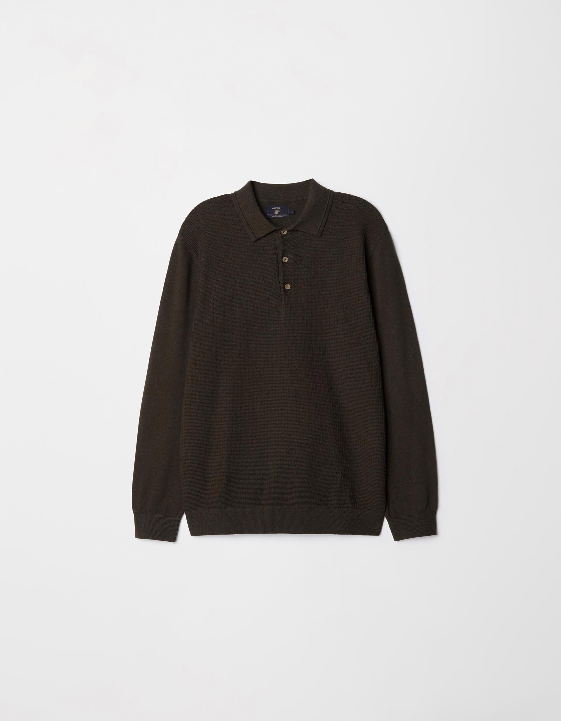 Comprar Online Polo de Malha Manga Comprida, Homem, Cinzento Escuro