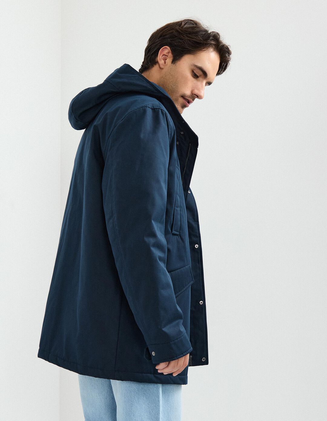 Parka com Capuz, Homem, Azul Escuro