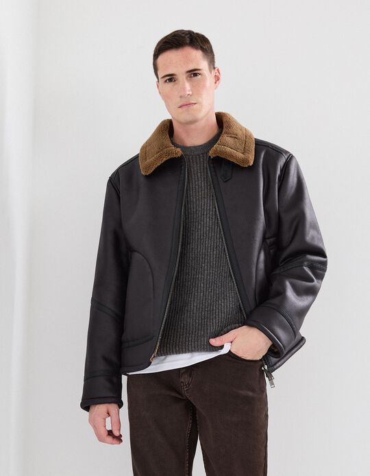 Comprar Online Blus&atilde;o em Sherpa, Homem, Castanho Escuro