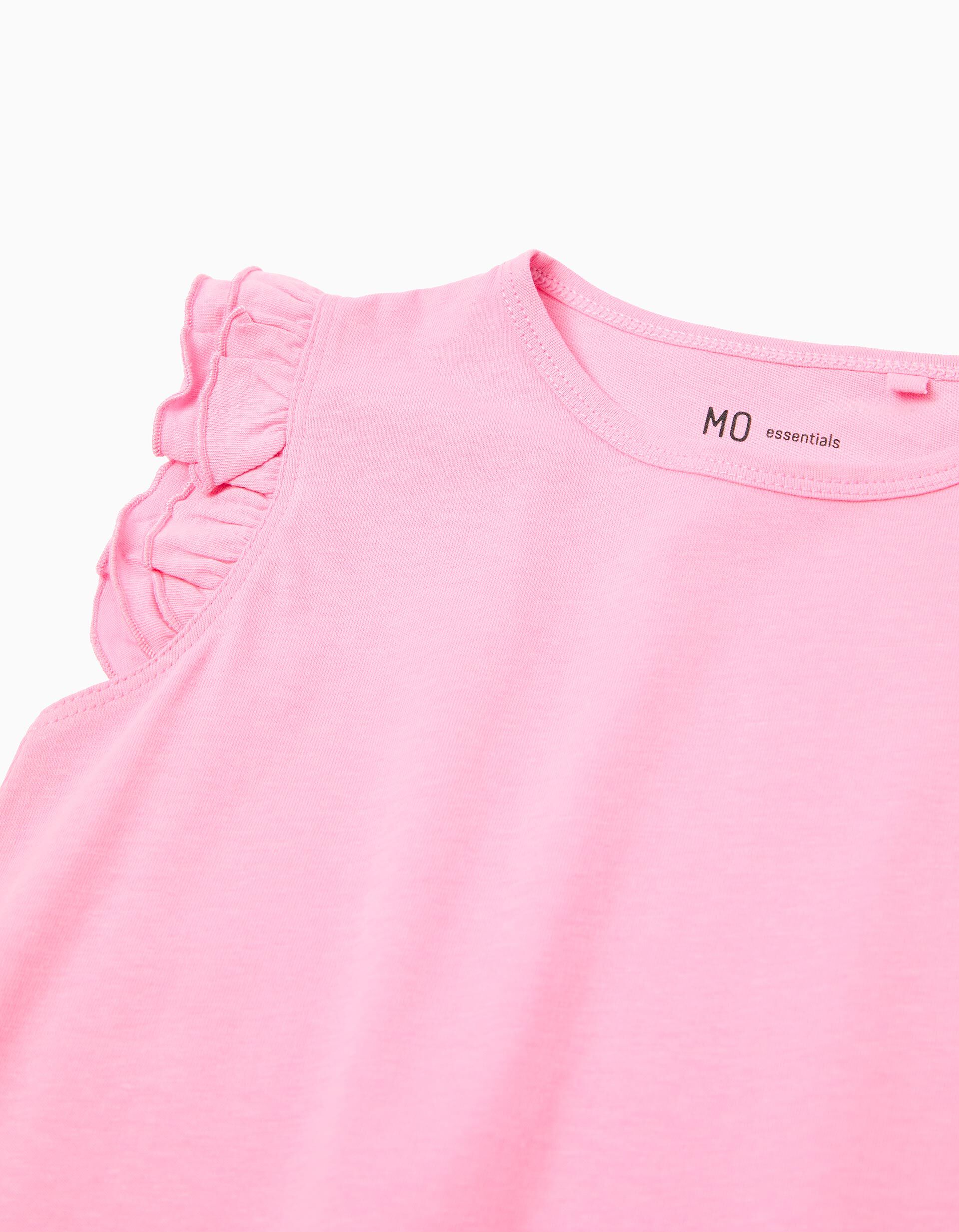 Comprar Online T-shirt Folhos, Menina, Rosa