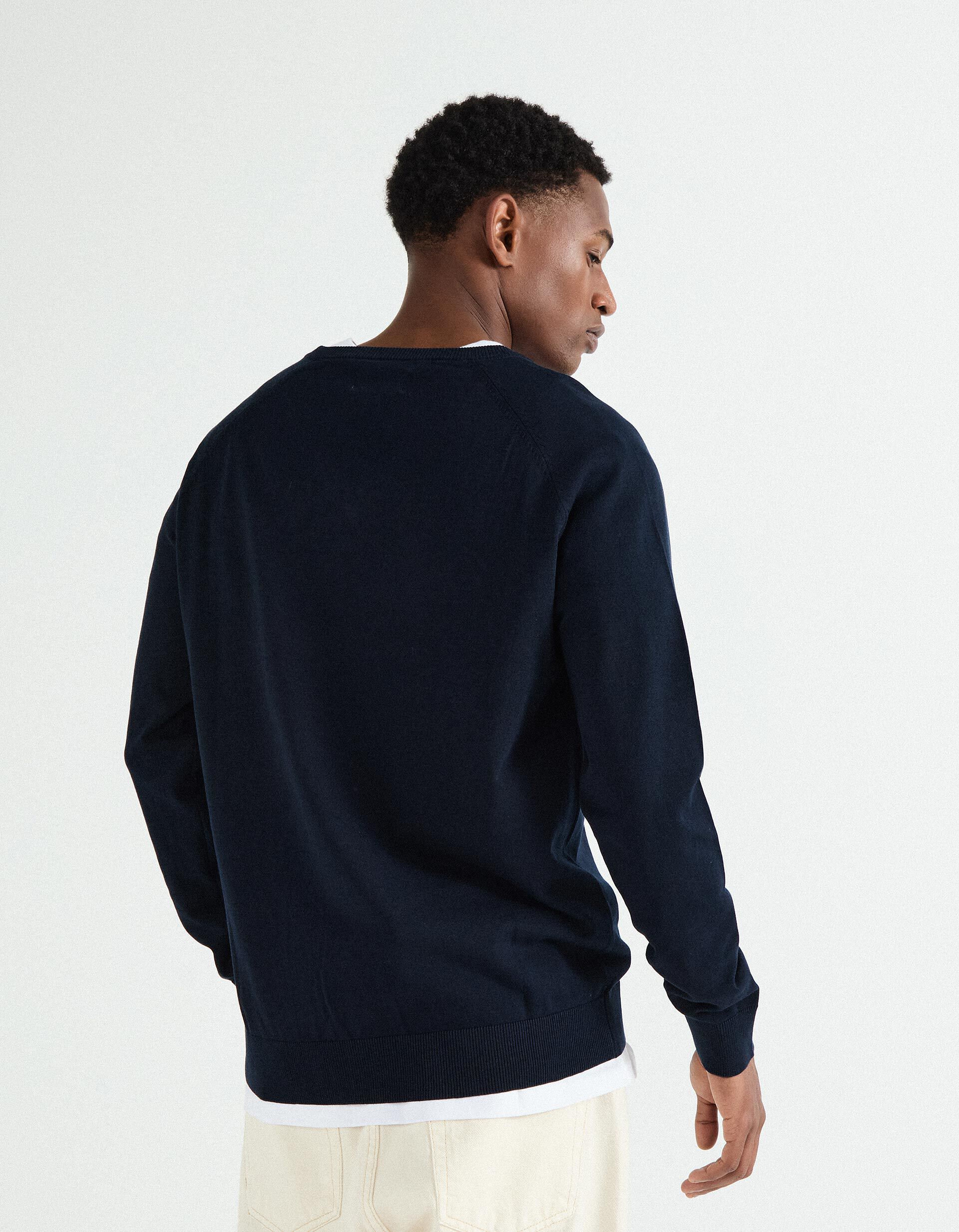 Comprar Online Camisola de Malha Decote em V, Homem, Azul Escuro