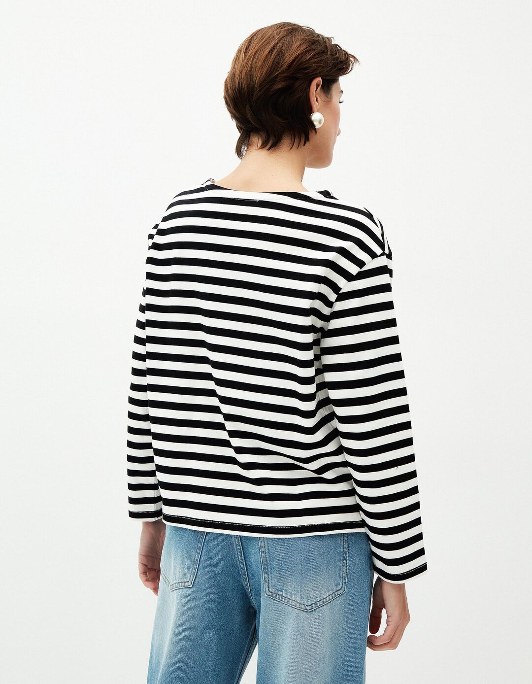 Camisola Riscas, Mulher, Preto