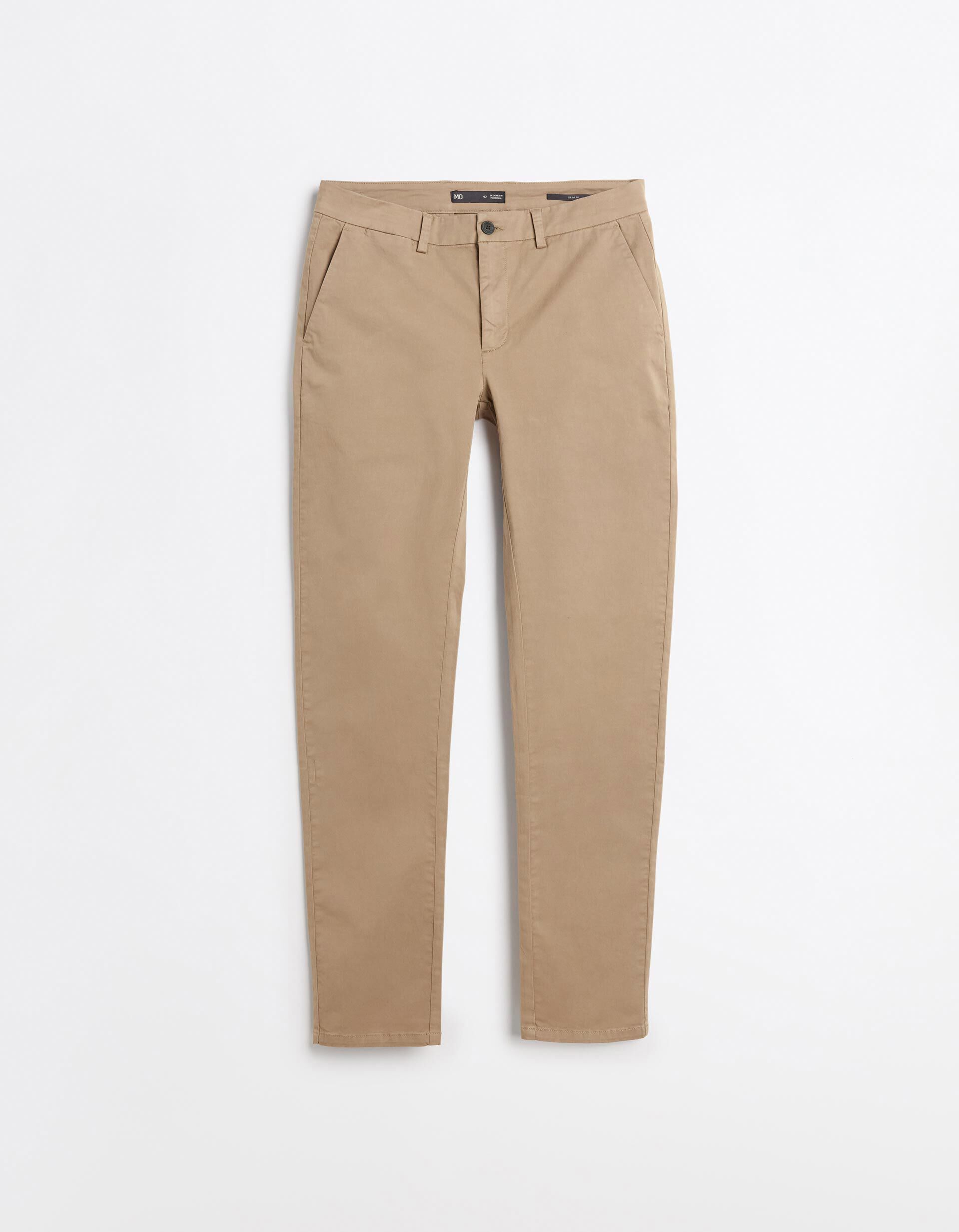 Comprar Online Cal&ccedil;as Chino Slim, Homem, Bege Escuro
