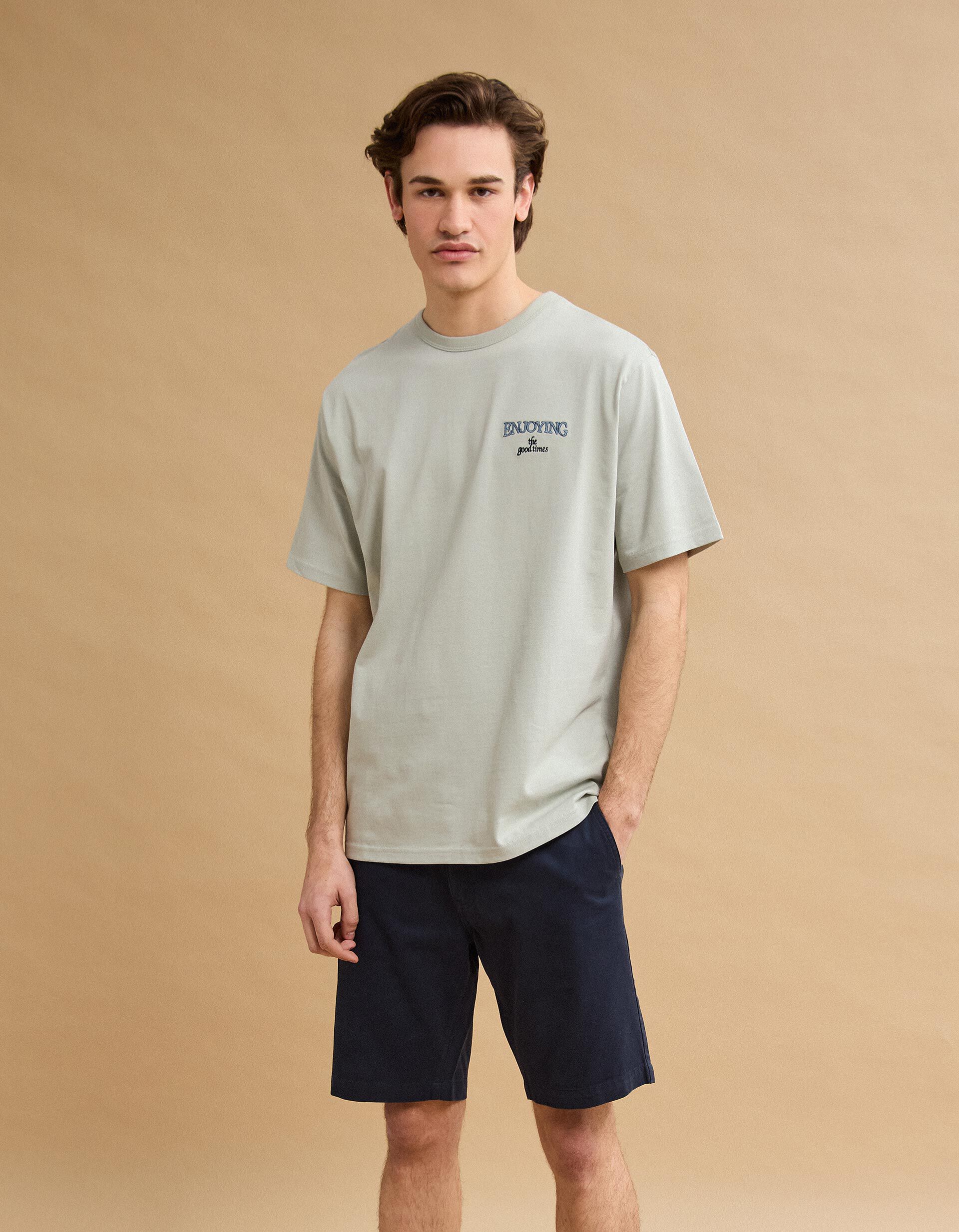 Comprar Online T-shirt Heavy Jersey Bordado, Homem, Cinzento