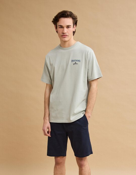 Comprar Online T-shirt Heavy Jersey Bordado, Homem, Vermelho Escuro