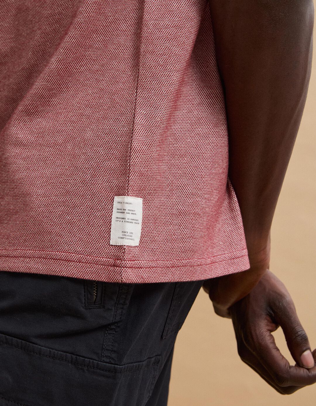 T-shirt Oxford, Homem, Vermelho Escuro