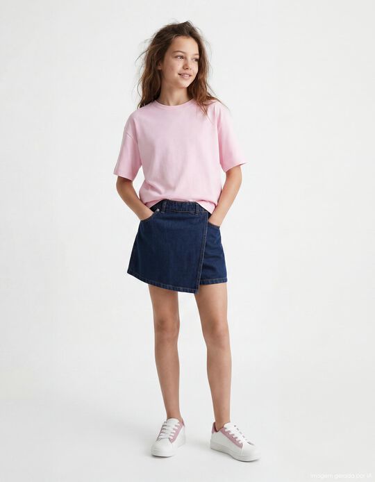 Comprar Online Saia-Cal&ccedil;&atilde;o de Ganga, Menina, Azul Escuro