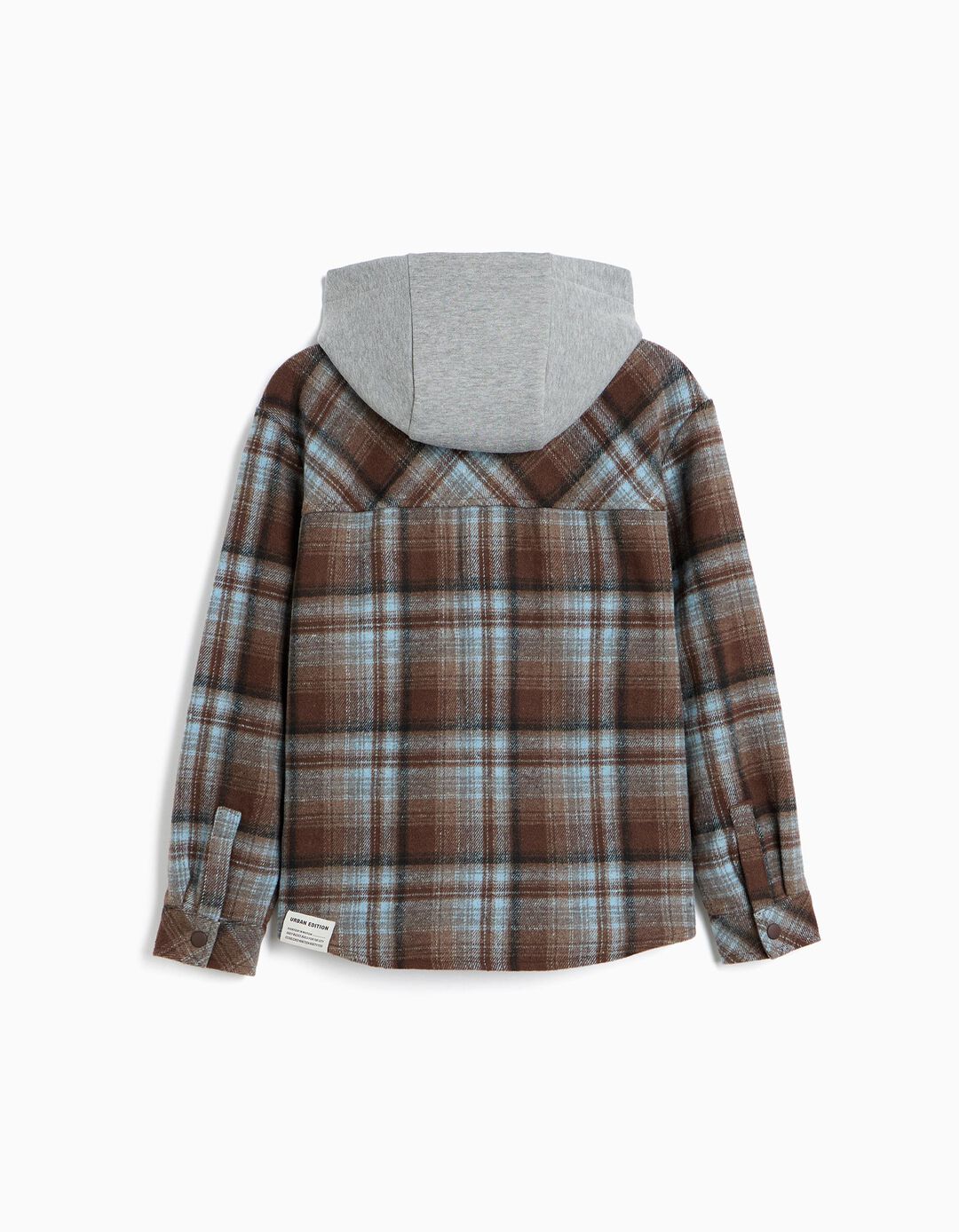 Camisa Xadrez Com Capuz, Menino, Castanho