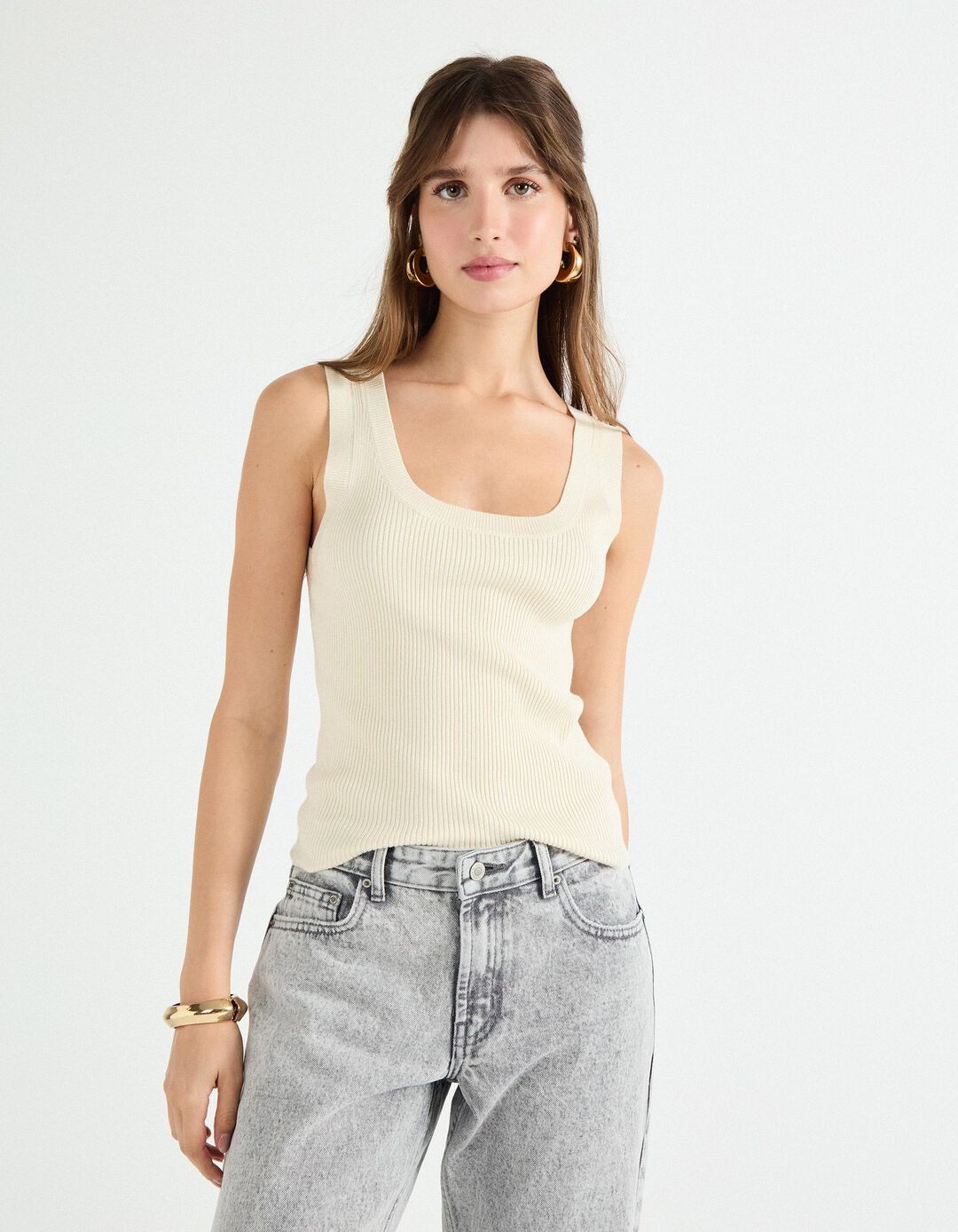 Top, Mulher, Branco