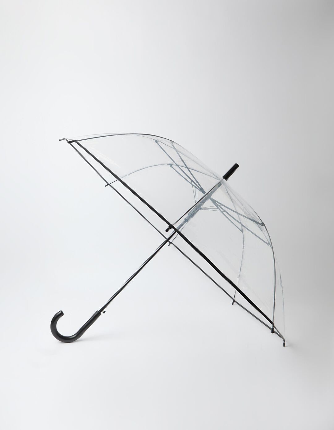 Guarda-Chuva Transparente, Mulher, Preto