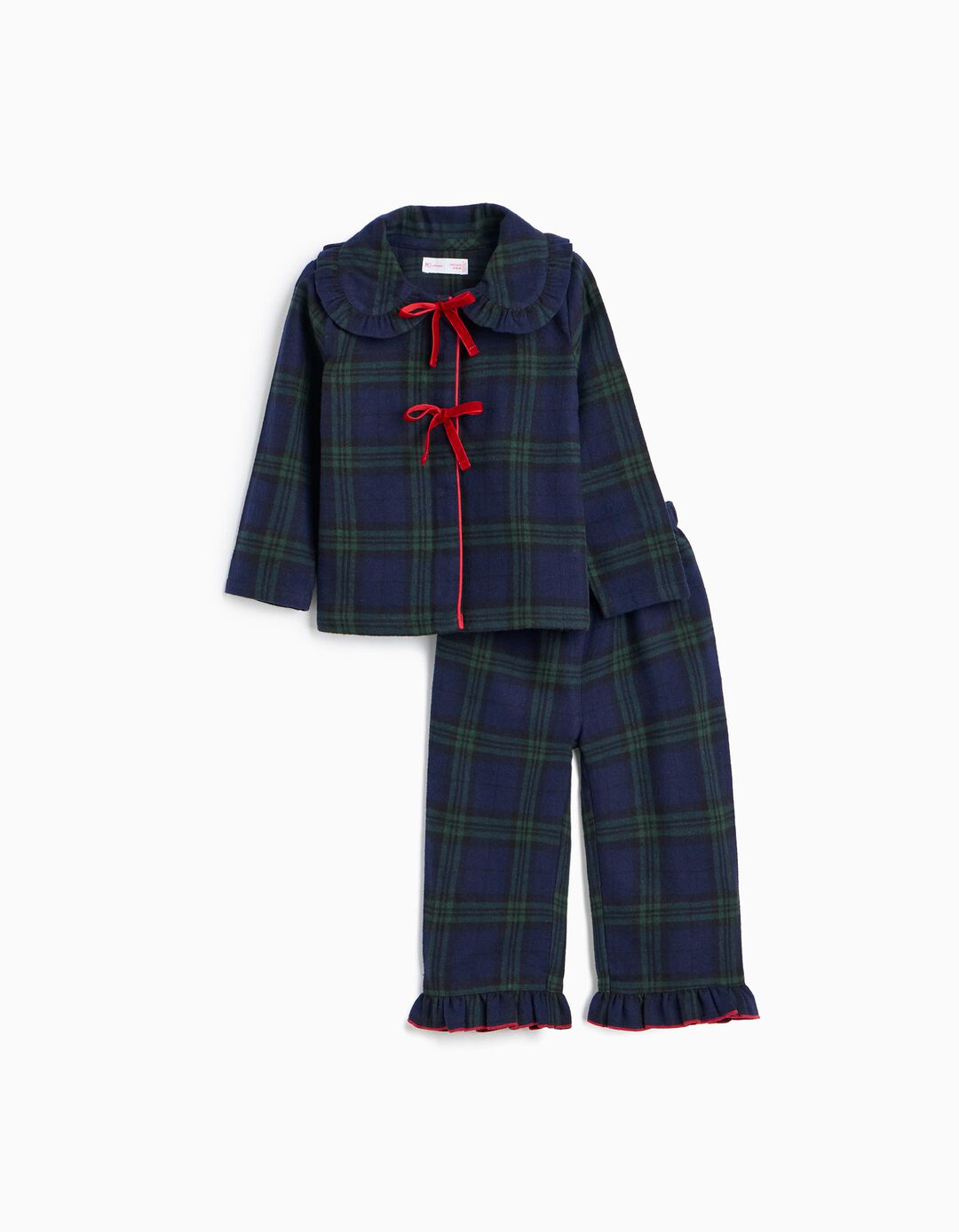 Pijama De Natal Em Flanela, Menina, Azul Escuro