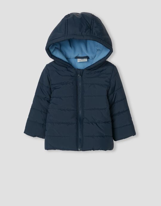Padded Jacket with Hood, Baby Boys, Blue
