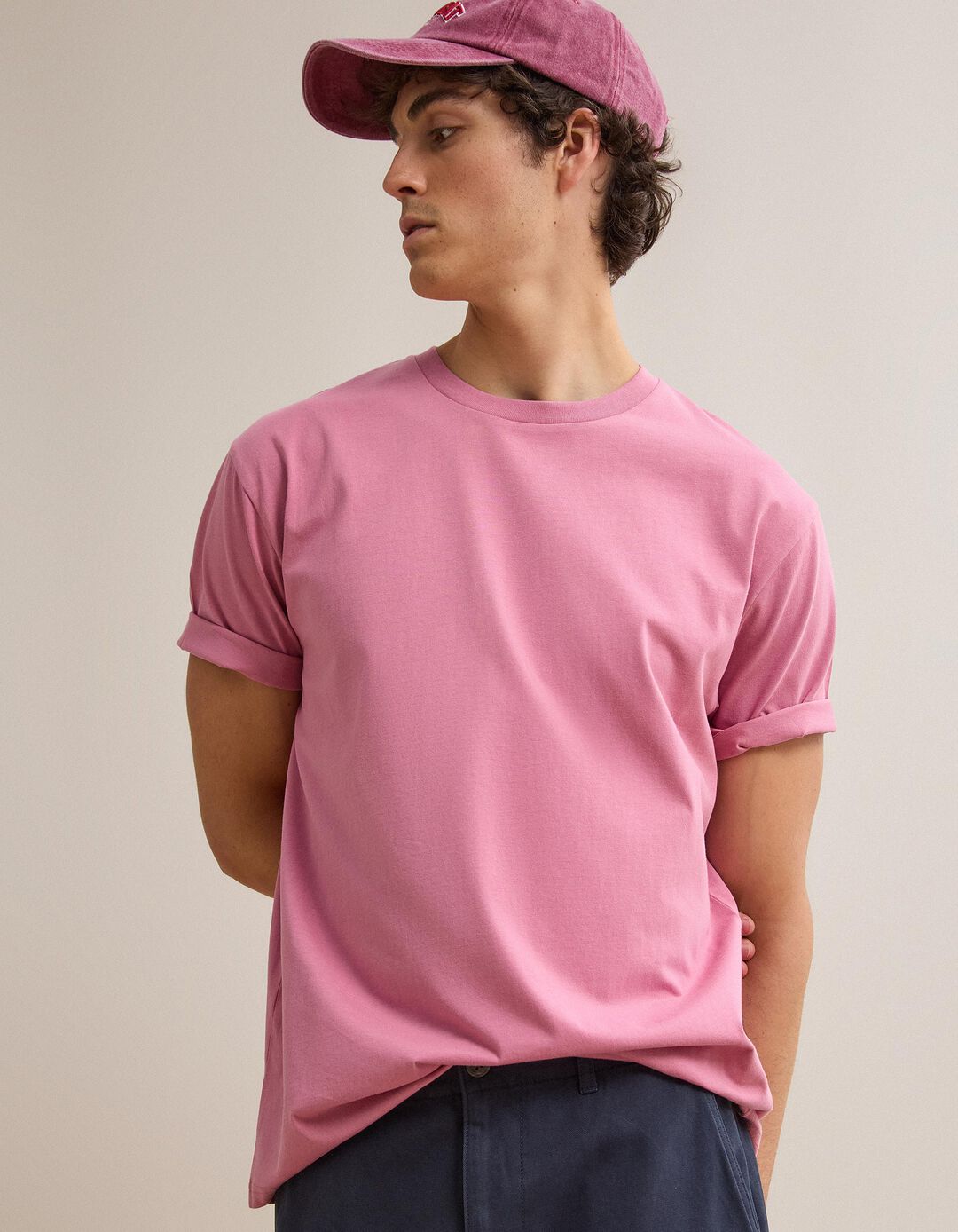 T-shirt Manga Curta, Homem, Rosa
