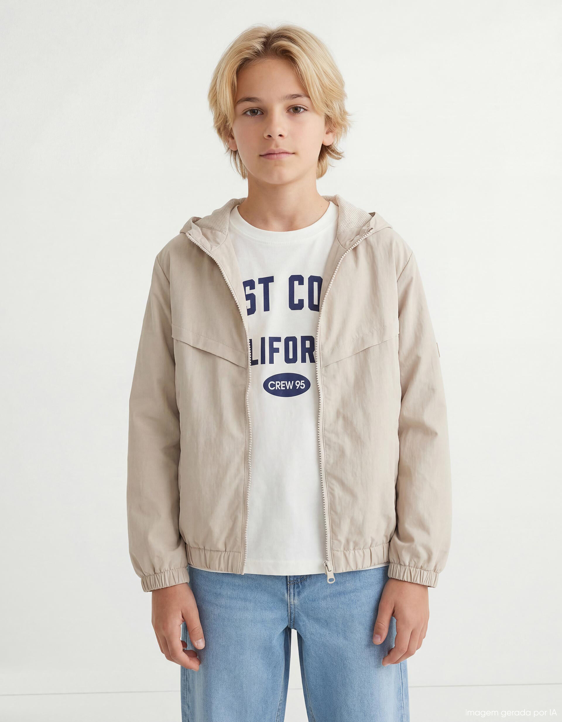 Comprar Online Parka com Capuz, Menino, Cinzento Claro