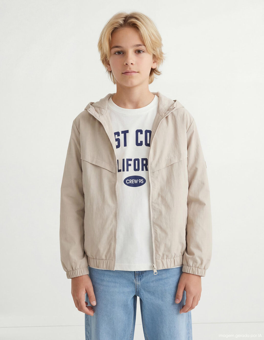 Parka com Capuz, Menino, Cinzento Claro