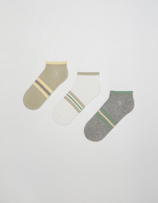 3 Socks Pairs Pack, Men, Grey