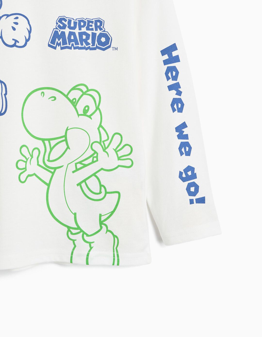 T-shirt Manga Comprida 'Super Mario', Menino, Branco