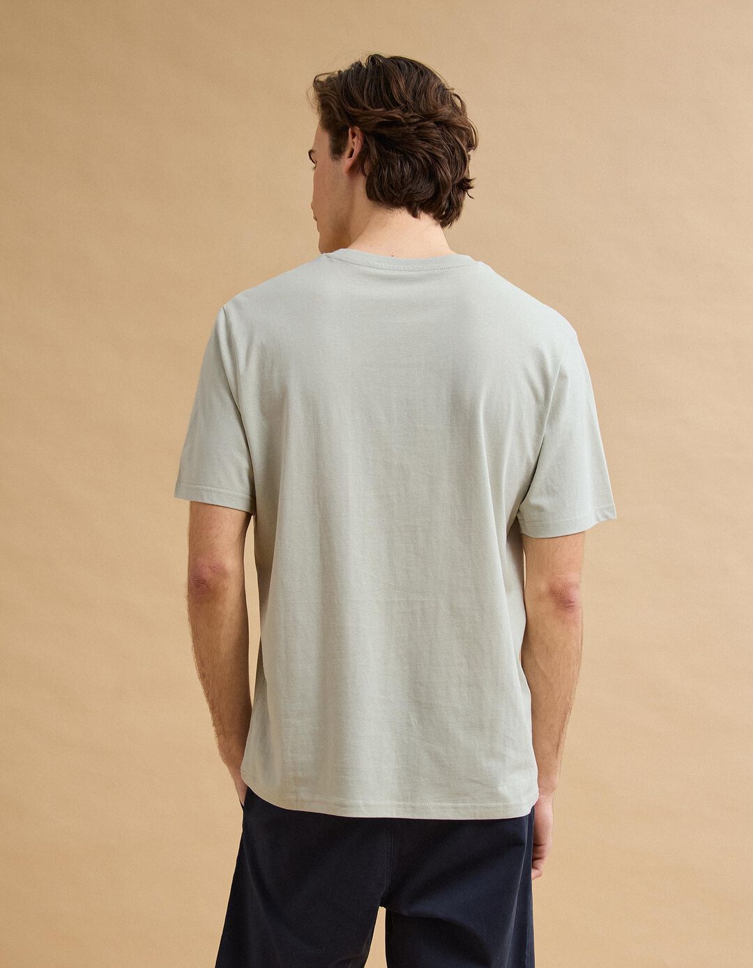 T-shirt Jersey Estampado, Homem, Cinzento