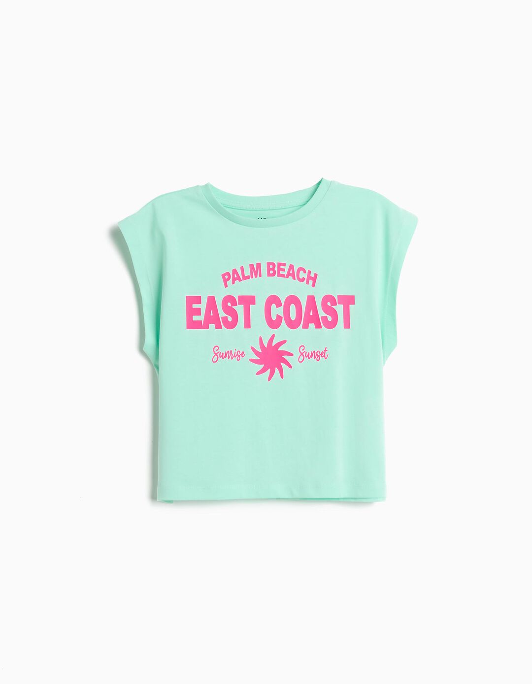 T-shirt Estampada, Menina, Verde Claro