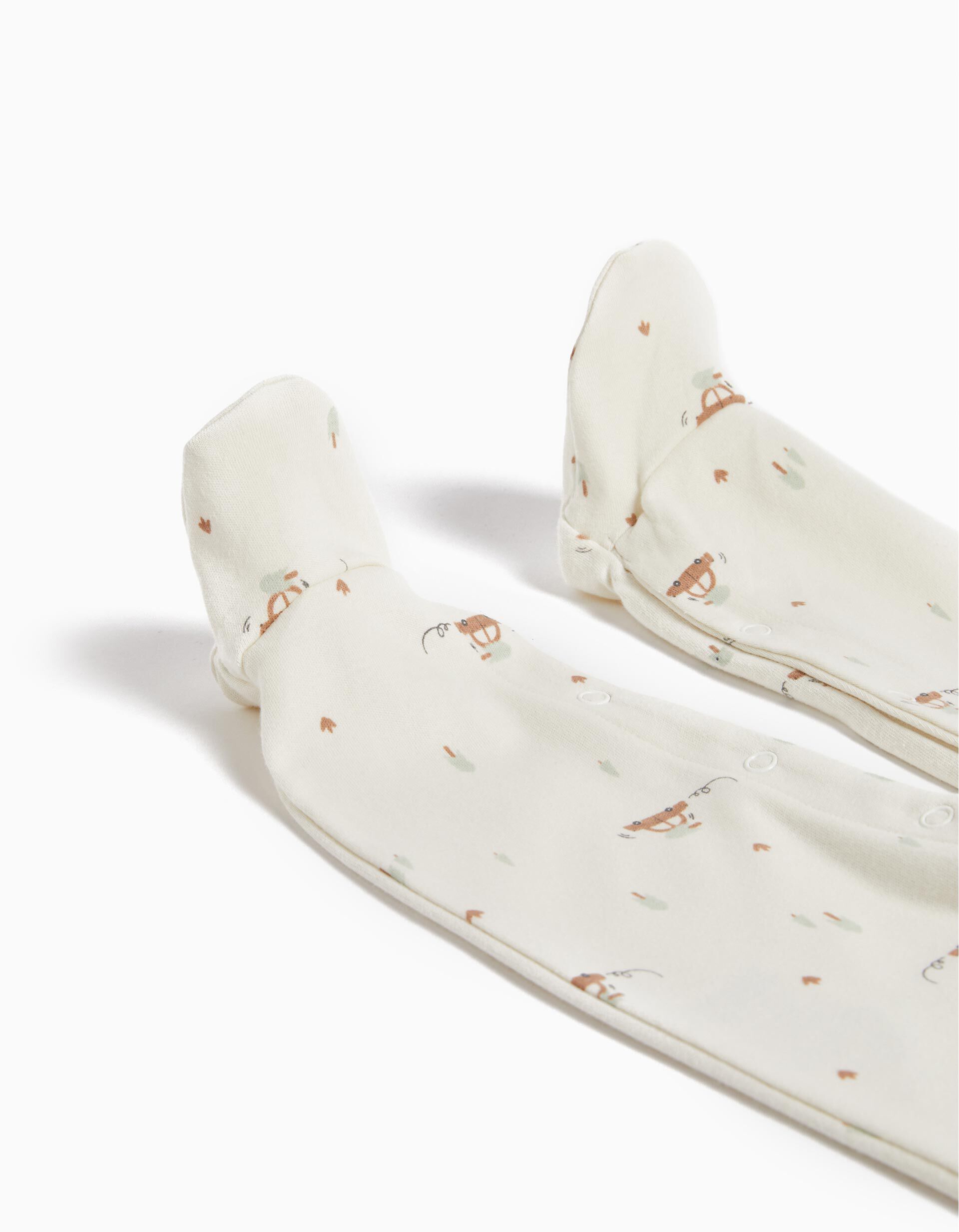 Comprar Online Printed Babygrow, Baby Boy, Beige