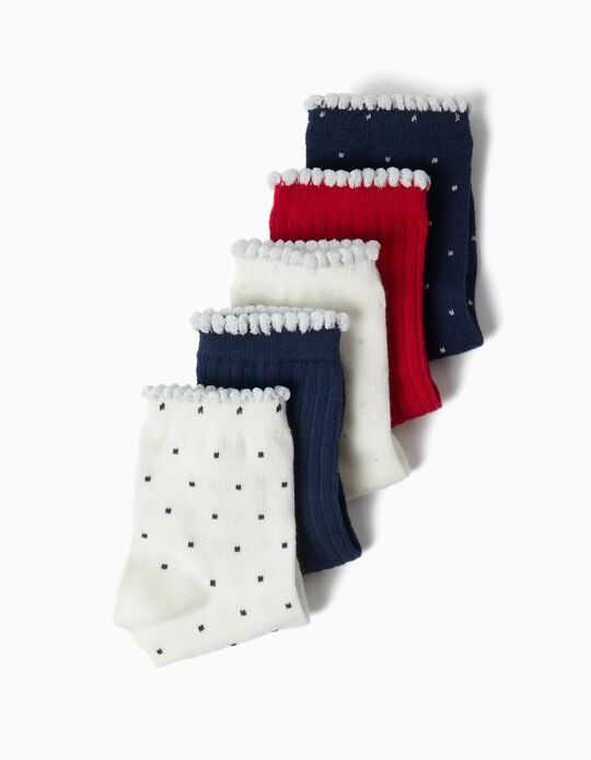 Comprar Online Pack 5 Pares De Meias, Menina, Azul Escuro
