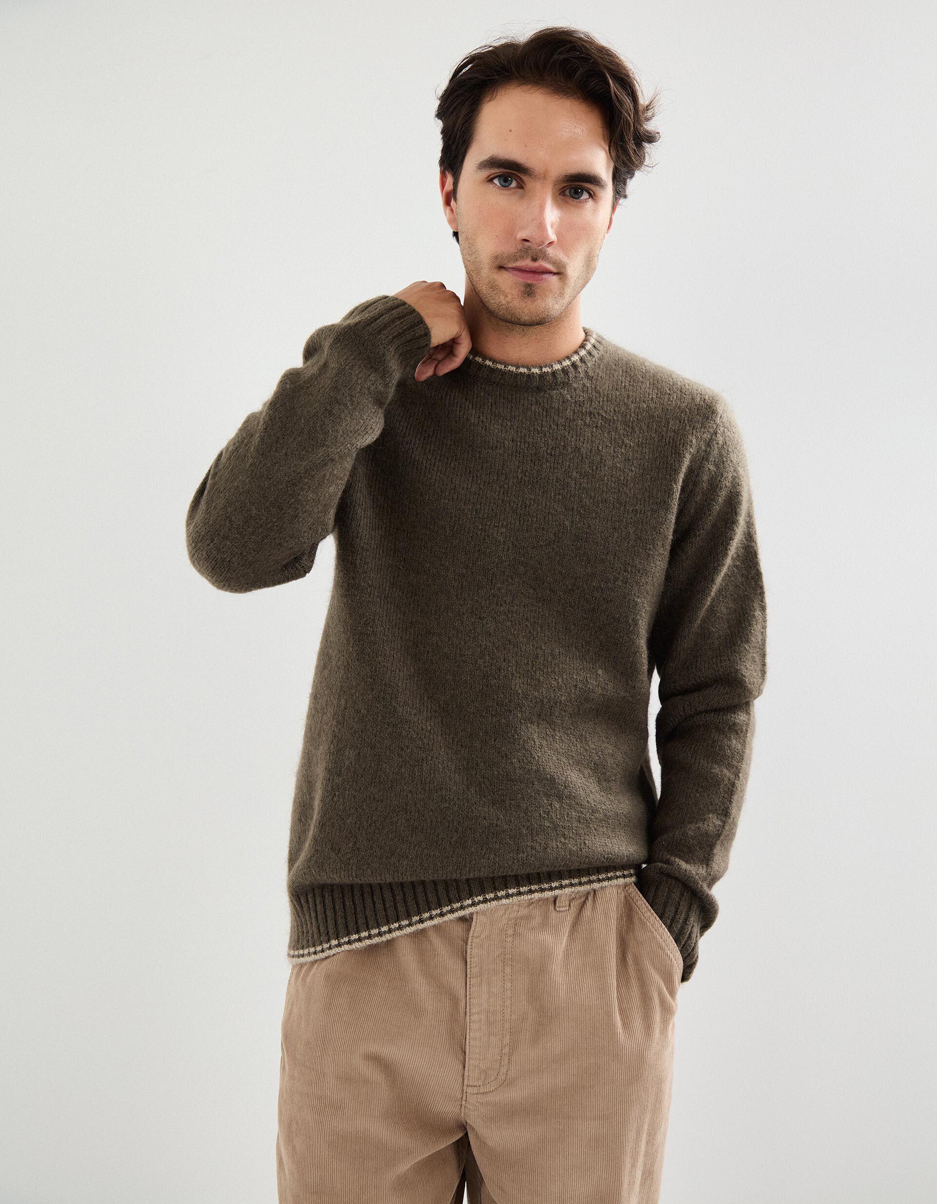 Comprar Online Camisola de Malha, Homem, Verde Escuro