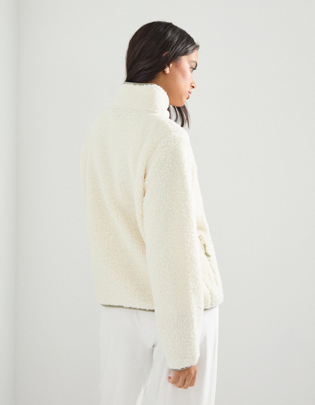 Sweatshirt Sherpa, Mulher, Bege Claro 