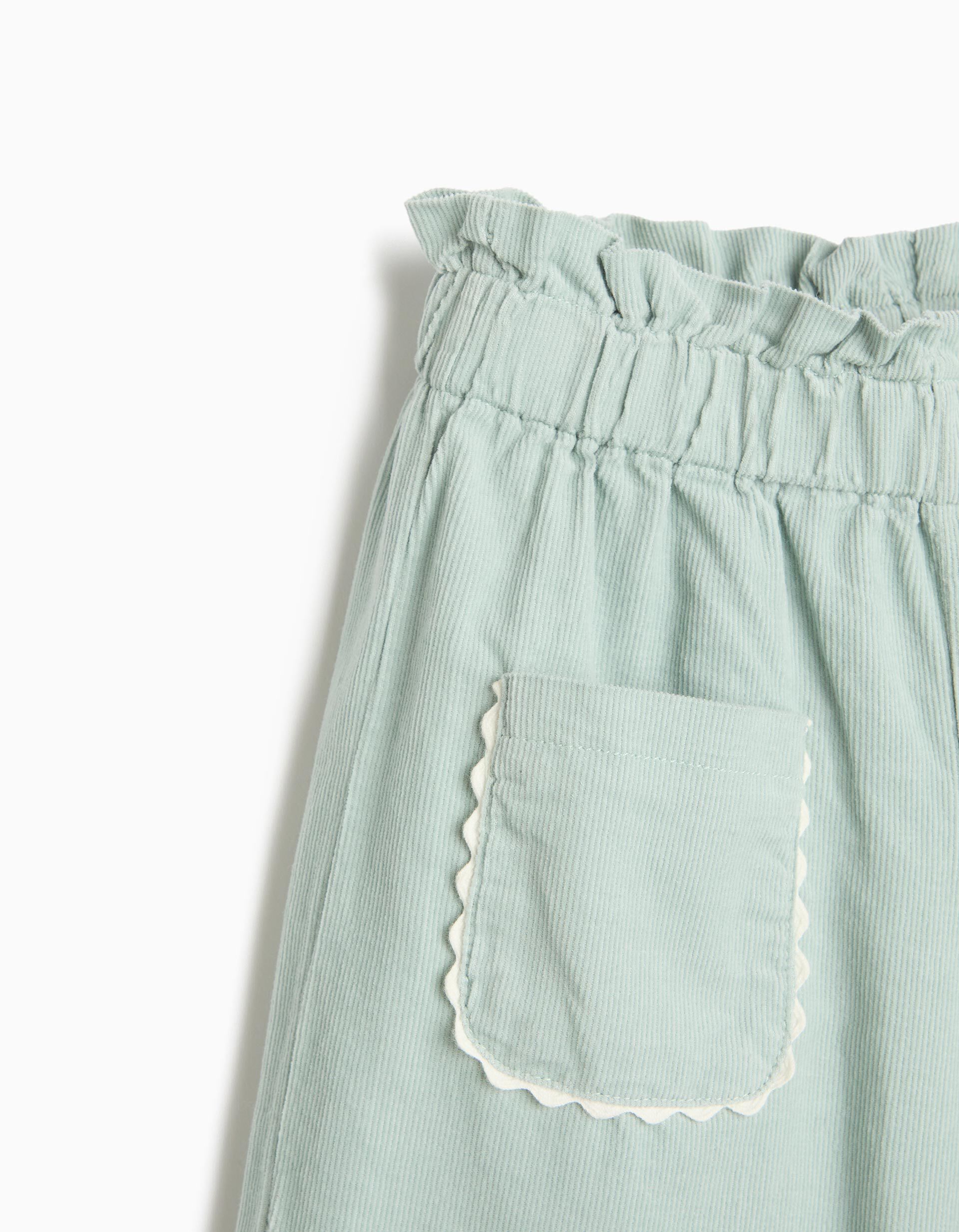 Comprar Online Cal&ccedil;as Culotte Em Bombazina, Menina, Verde Claro