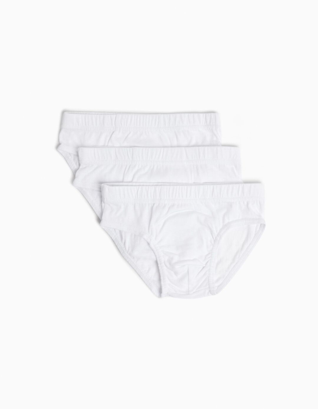 Pack 3 Plain Underpants, Boy, White