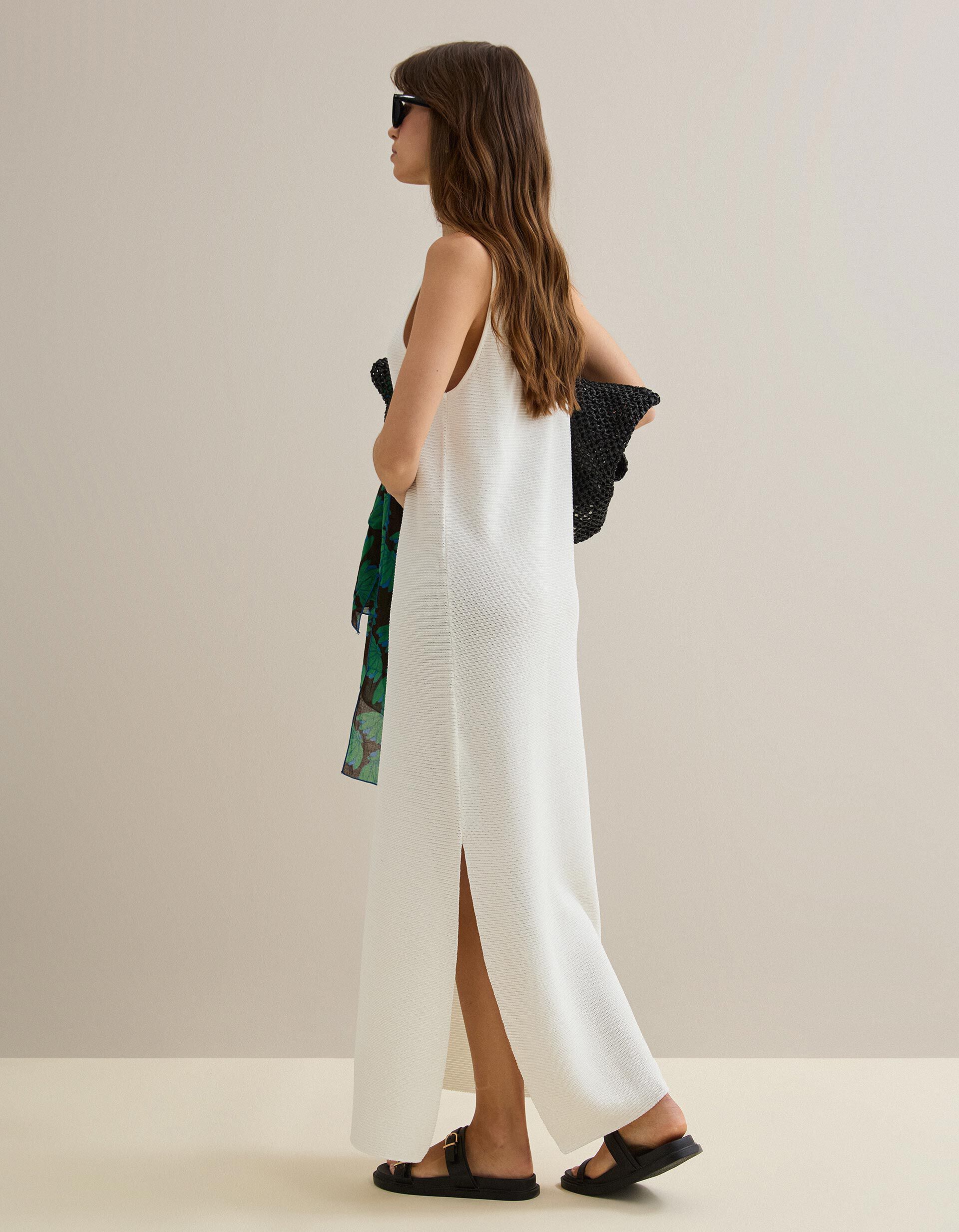 Comprar Online Vestido Malha Tricotada, Mulher, Bege Claro