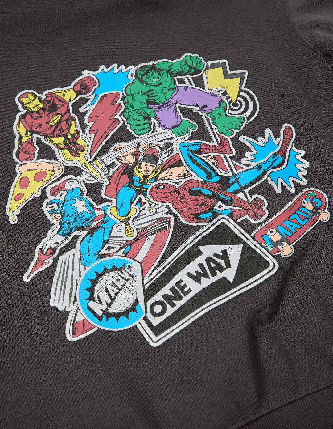 Sweatshirt de Felpa Capuz 'Marvel' ©Disney, Menino, Cinzento Escuro