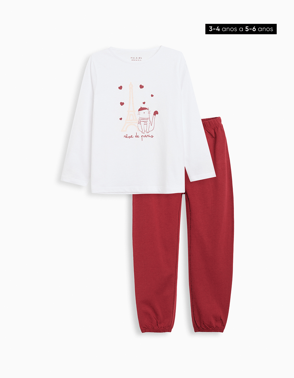 Comprar Online Pijama Jersey, Menina, Branco
