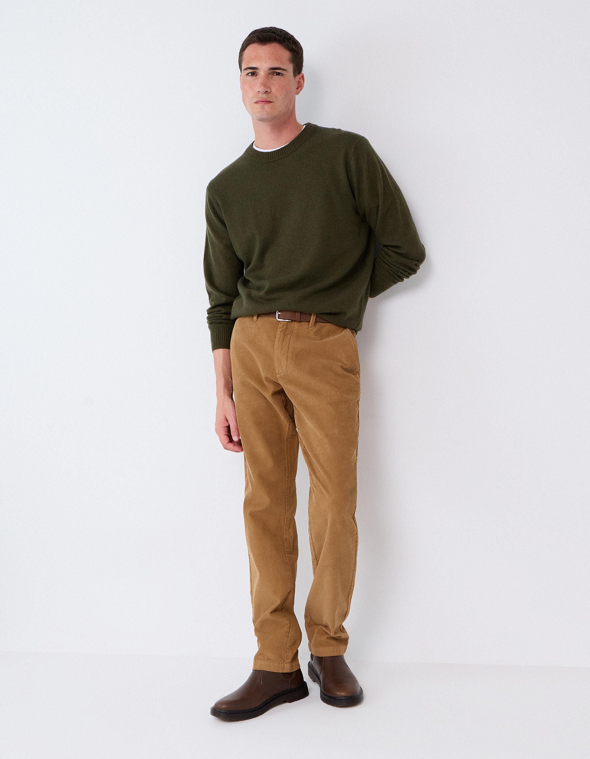Comprar Online Camisola Com Mistura De L&atilde;, Homem, Verde Escuro