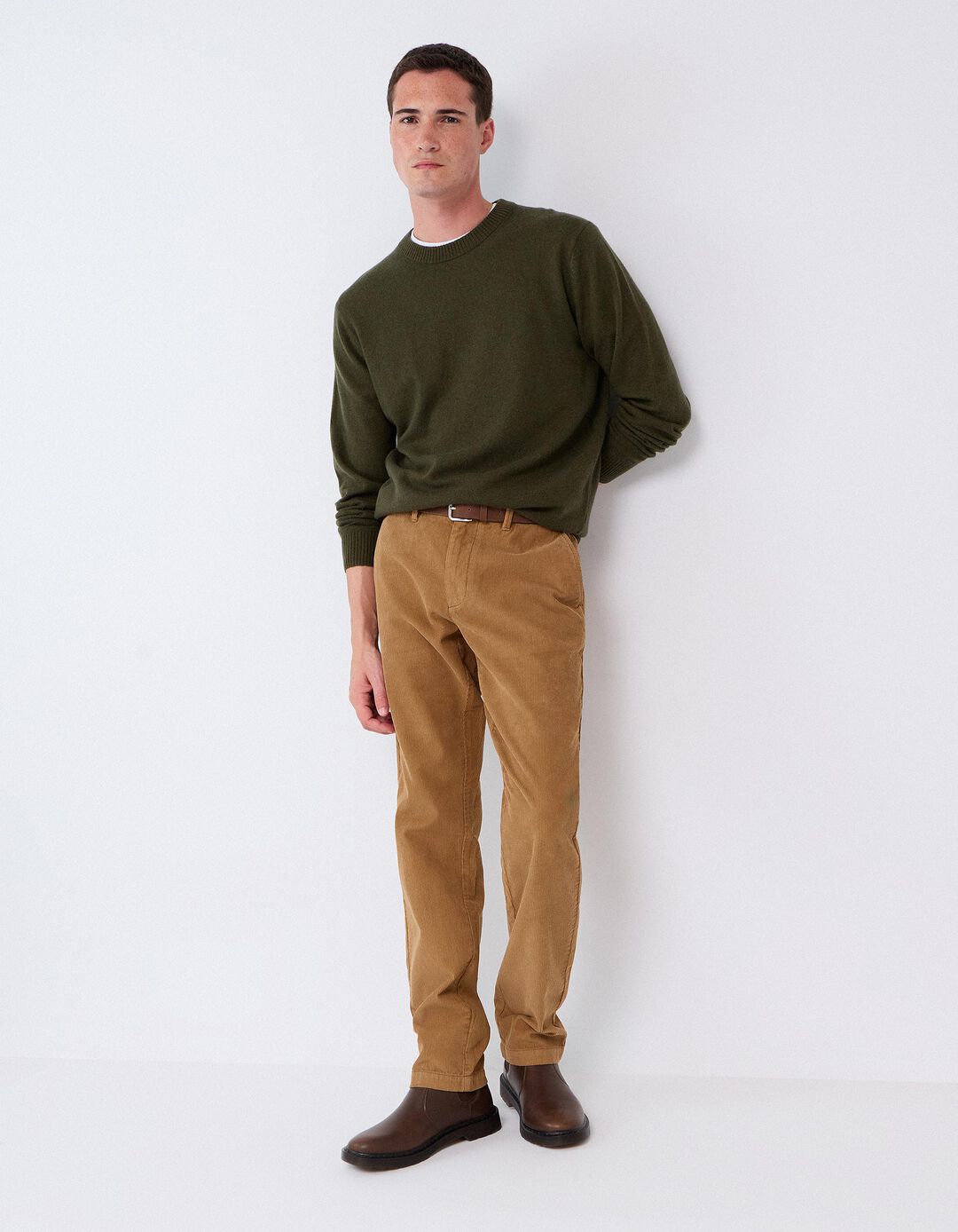 Camisola Com Mistura De L&atilde;, Homem, Verde Escuro