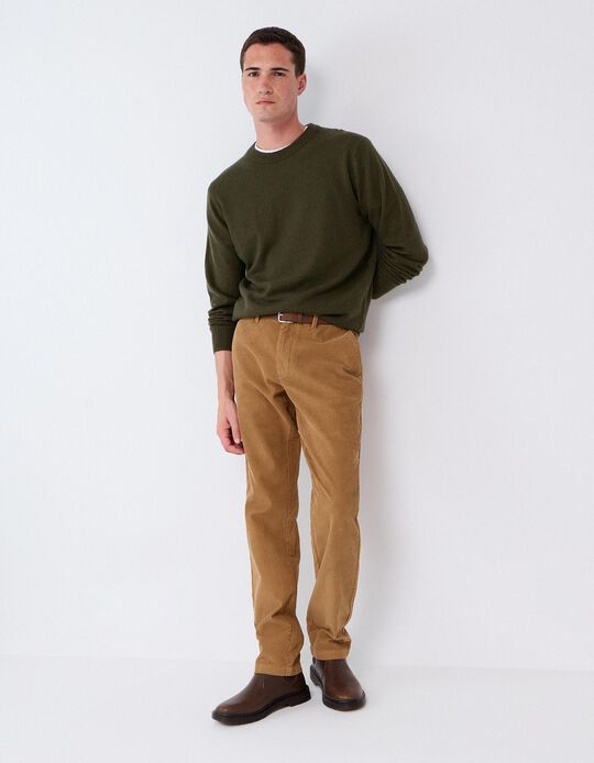 Comprar Online Camisola Com Mistura De L&atilde;, Homem, Verde Escuro