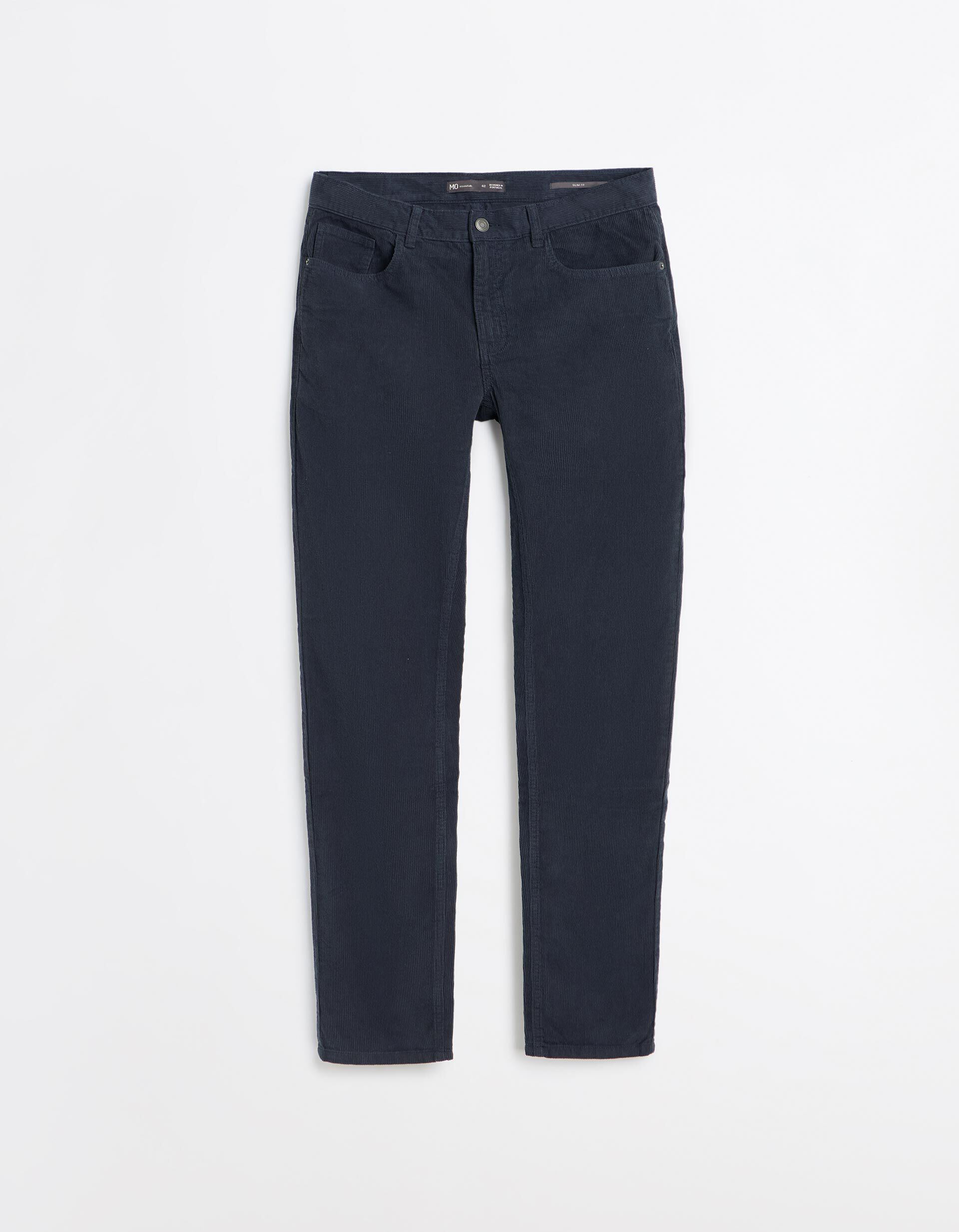 Comprar Online Cal&ccedil;as De Bombazina Slim-Fit, Homem, Azul Escuro