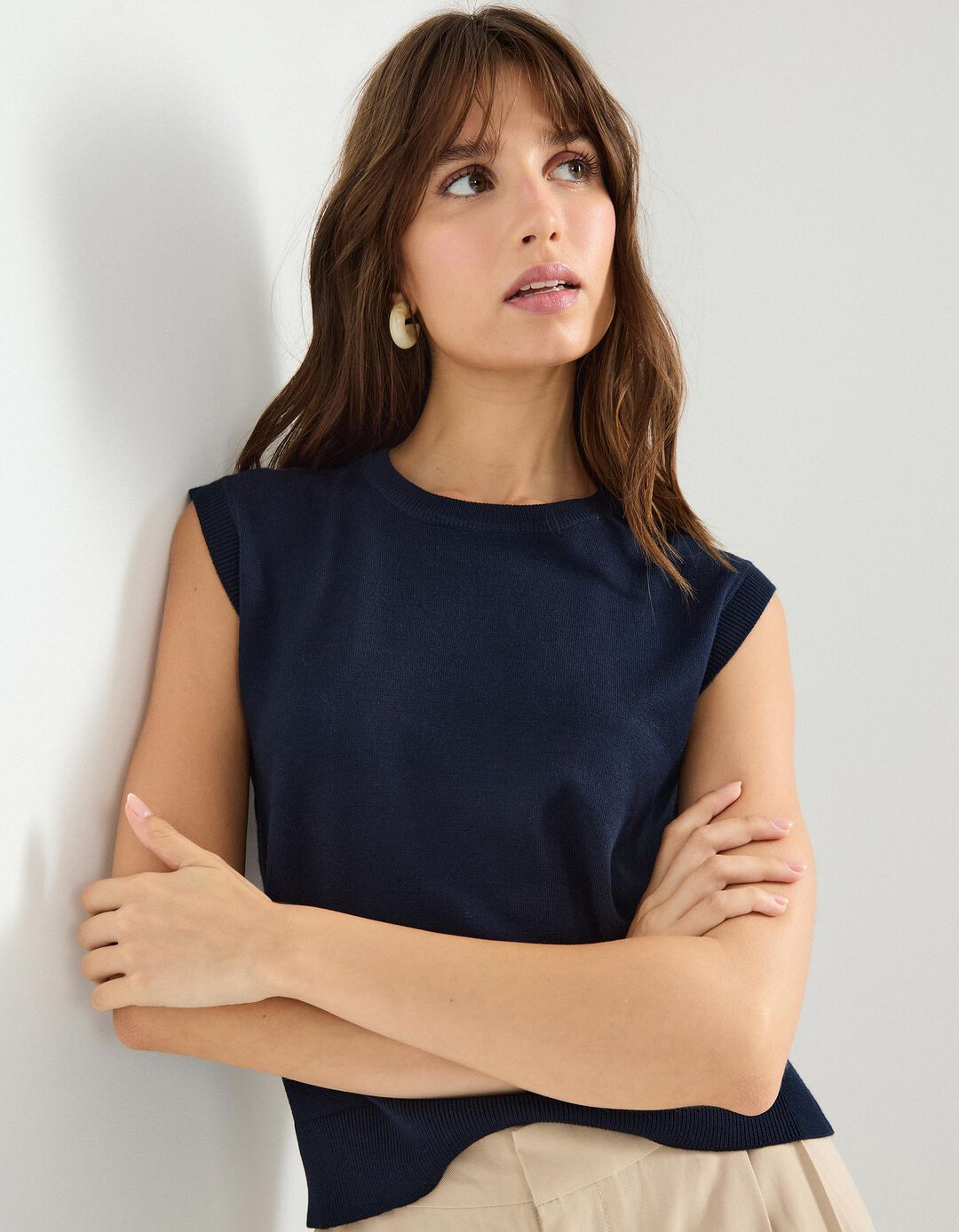 Colete de Malha, Mulher, Azul Escuro