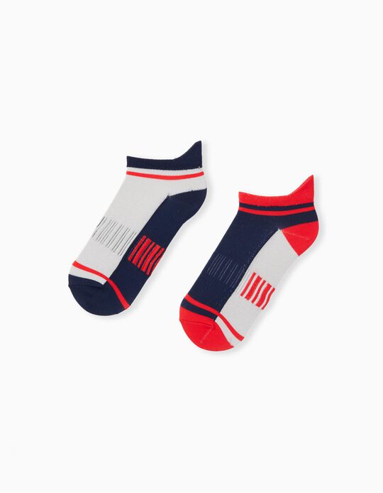 2 Pairs of Sports Socks Pack, Boys, Multicolour