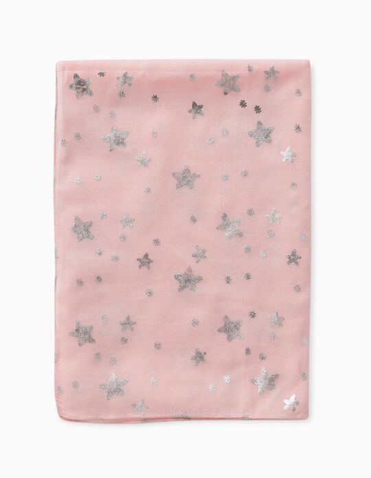 Scarf with Silver Stars, for Girls
