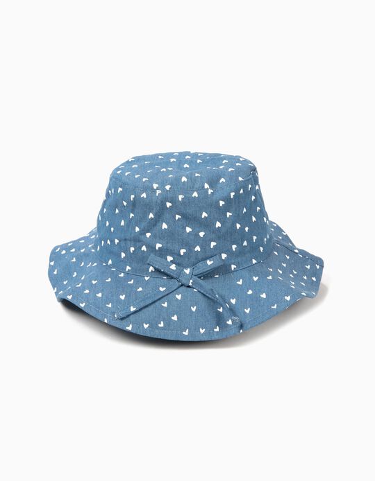 Chap&eacute;u de Ganga para Menina 'Cora&ccedil;&otilde;es', Azul