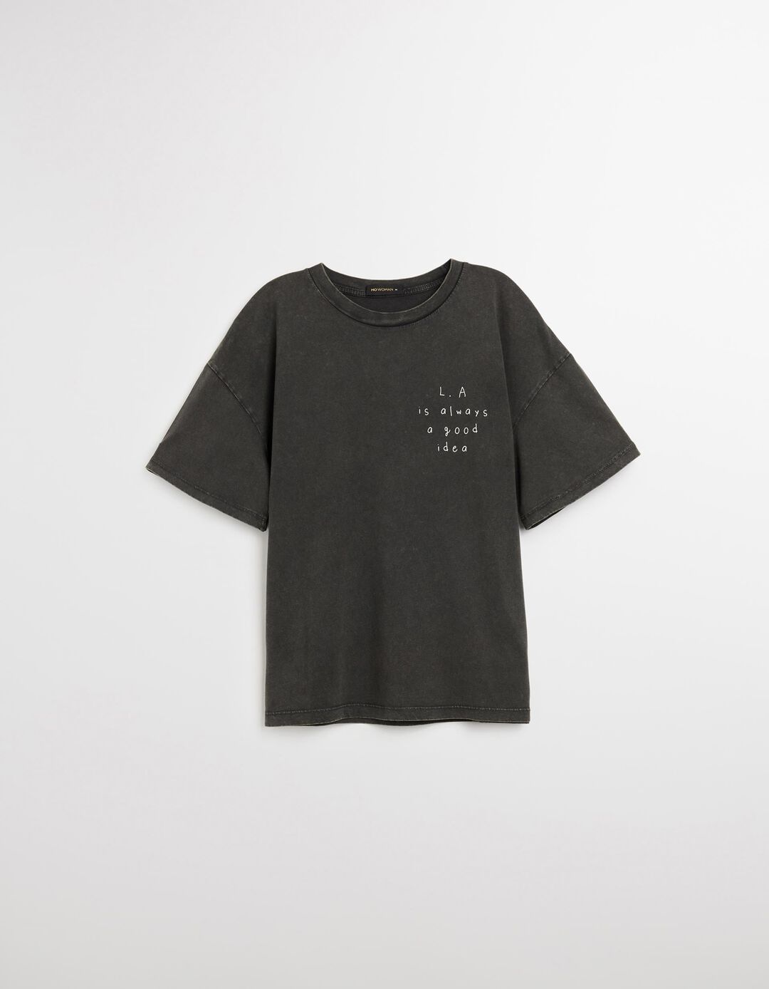 T-shirt Print, Mulher, Cinzento Escuro