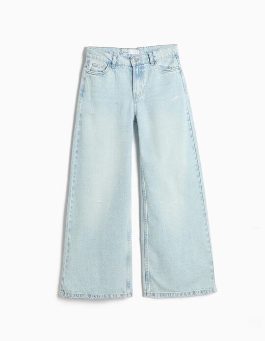 Comprar Online Cal&ccedil;as De Ganga Wide Leg, Menina, Azul Claro
