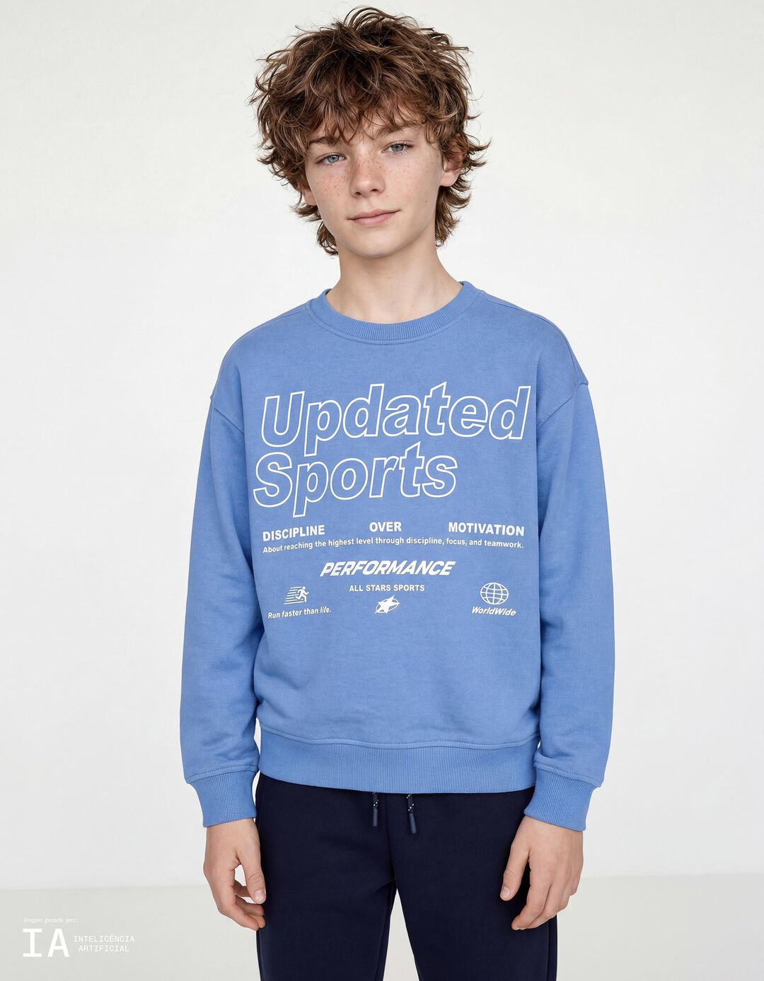 Sweatshirt de Felpa, Menino, Azul