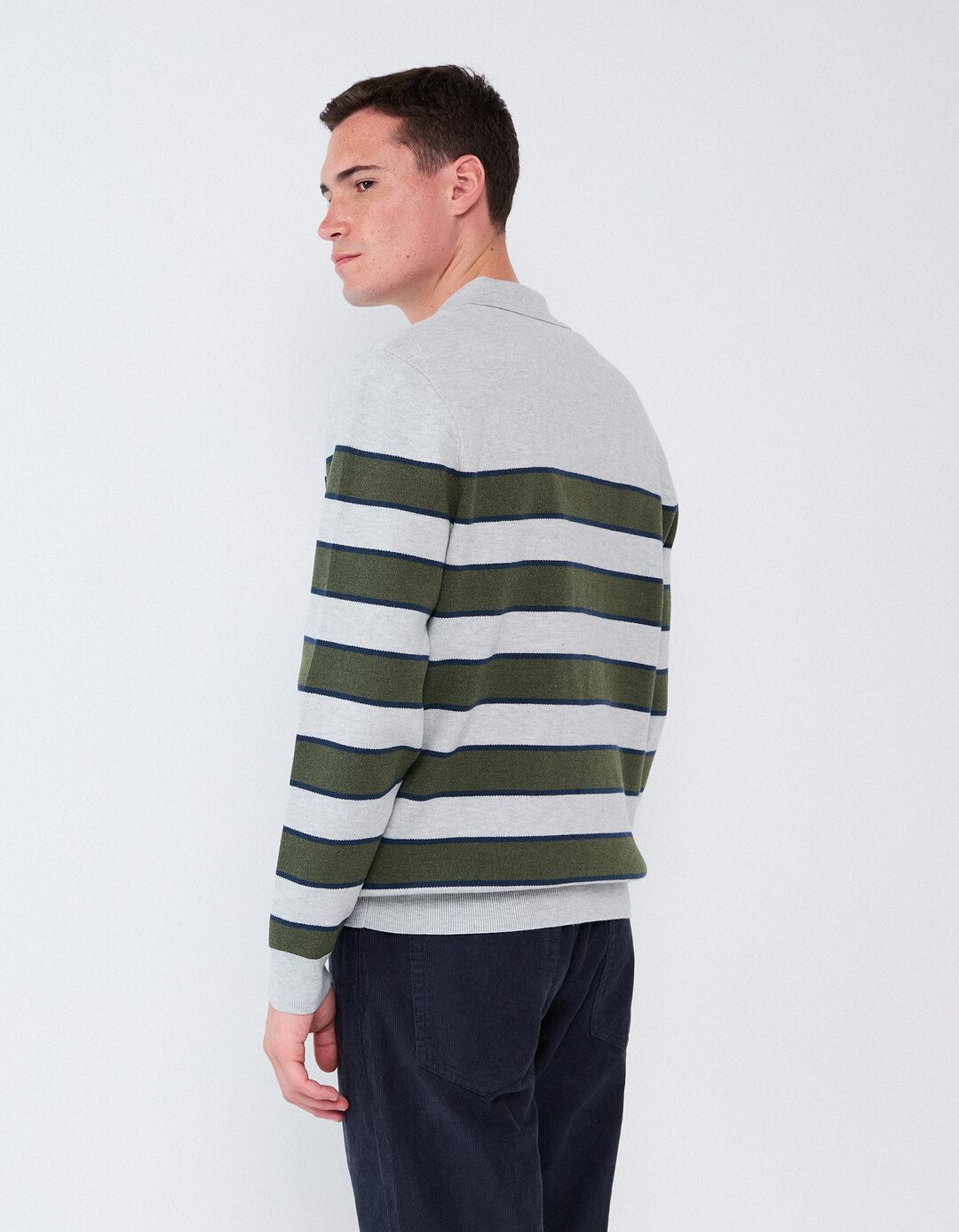 Camisola Com Gola Polo, Homem, Cinzento Claro