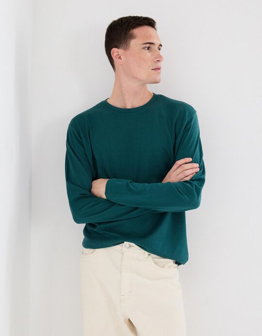 Comprar Online T-shirt de Manga Comprida, Homem, Verde