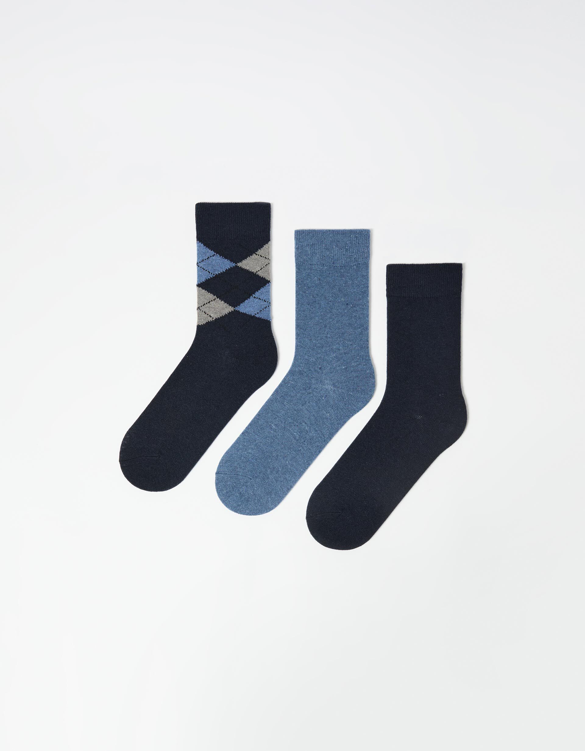 Comprar Online Pack 3 Pares de Meias, Homem, Azul Escuro