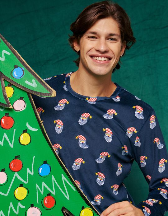 Comprar Online Pijama Aveludado, Homem, Azul Escuro