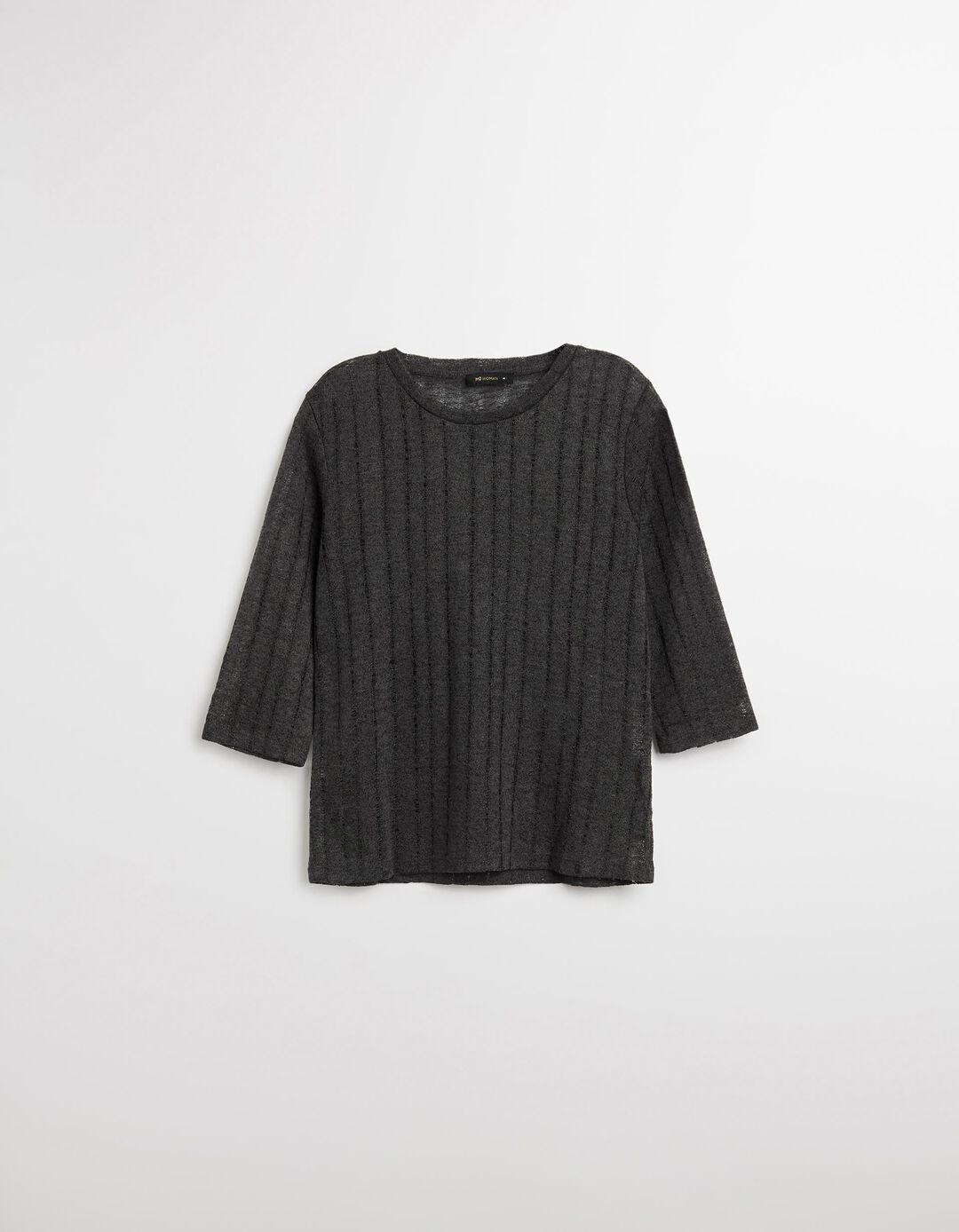 T-shirt em Malha, Mulher, Cinzento Escuro
