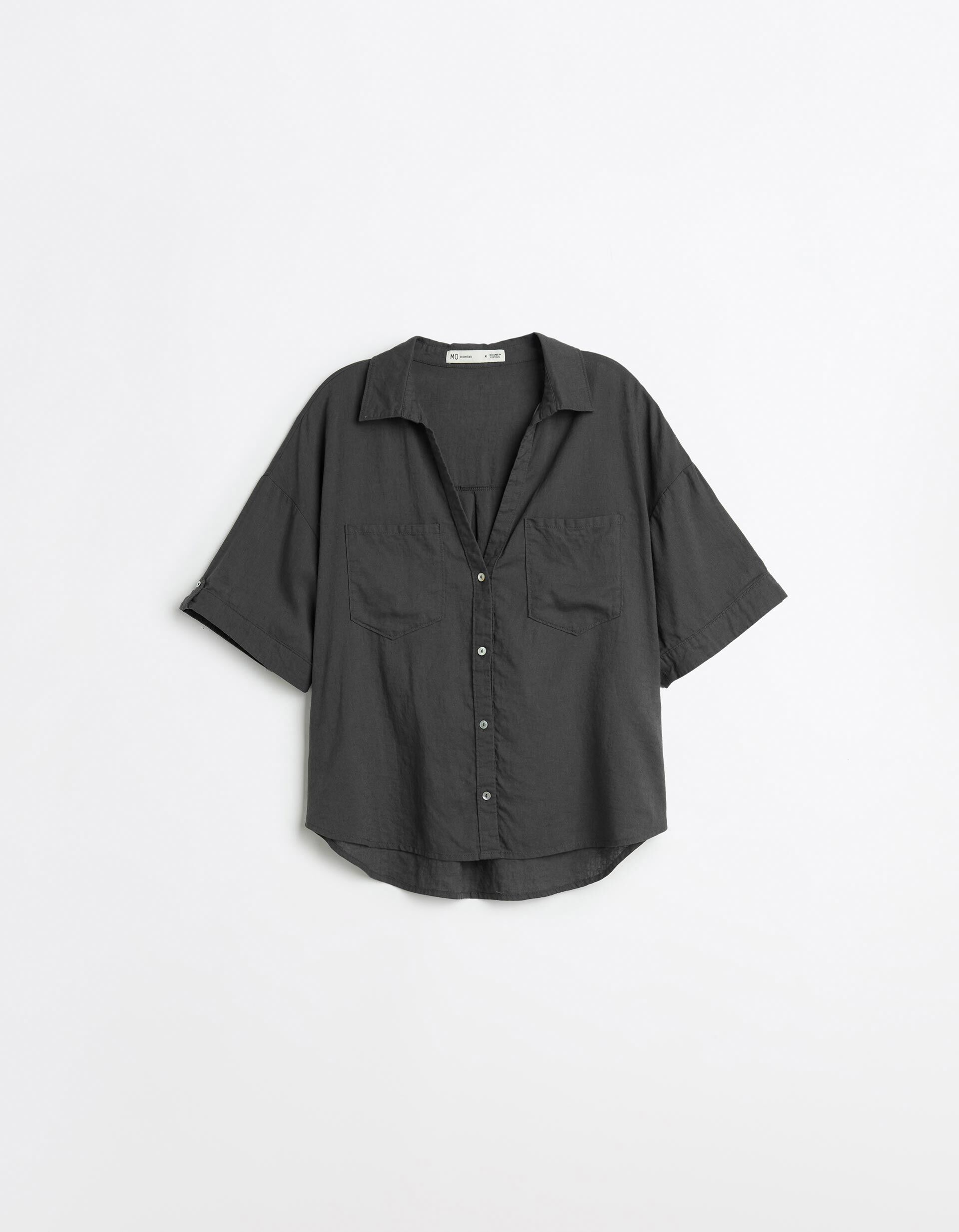 Comprar Online Camisa com Linho, Mulher, Cinzento Escuro